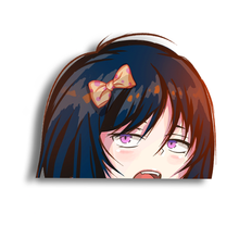 Load image into Gallery viewer, Mikan chan in peeker form vinyl sticker
